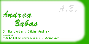 andrea babas business card